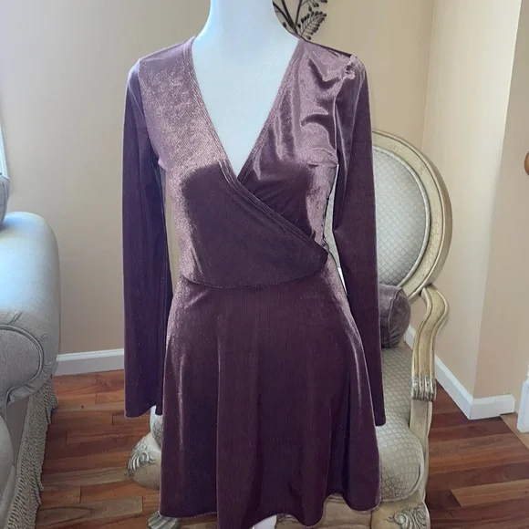Express Velvet rose color flare dress Express Velvet rose color flare dress